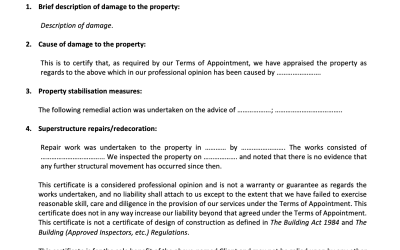 Certificates of Structural Adequacy